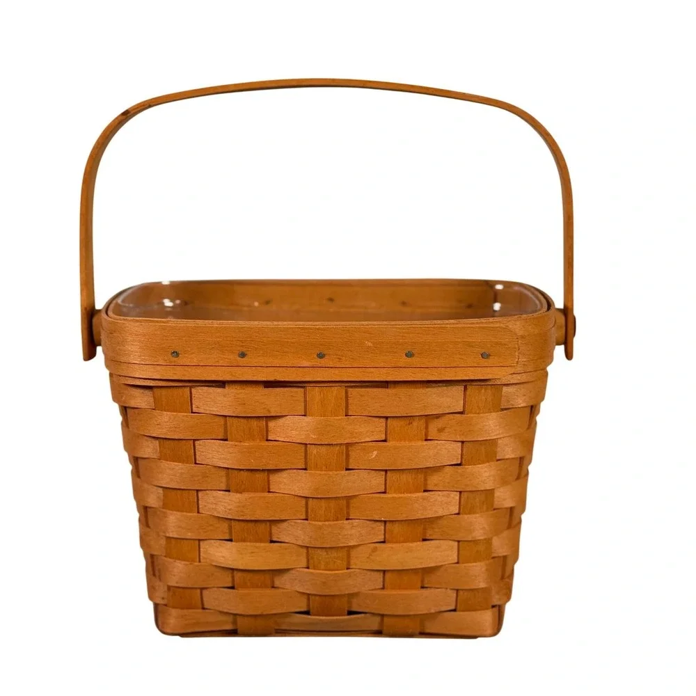 Longaberger 1995 Edition Dresden Basket Handwoven Wood with Liner and Handle